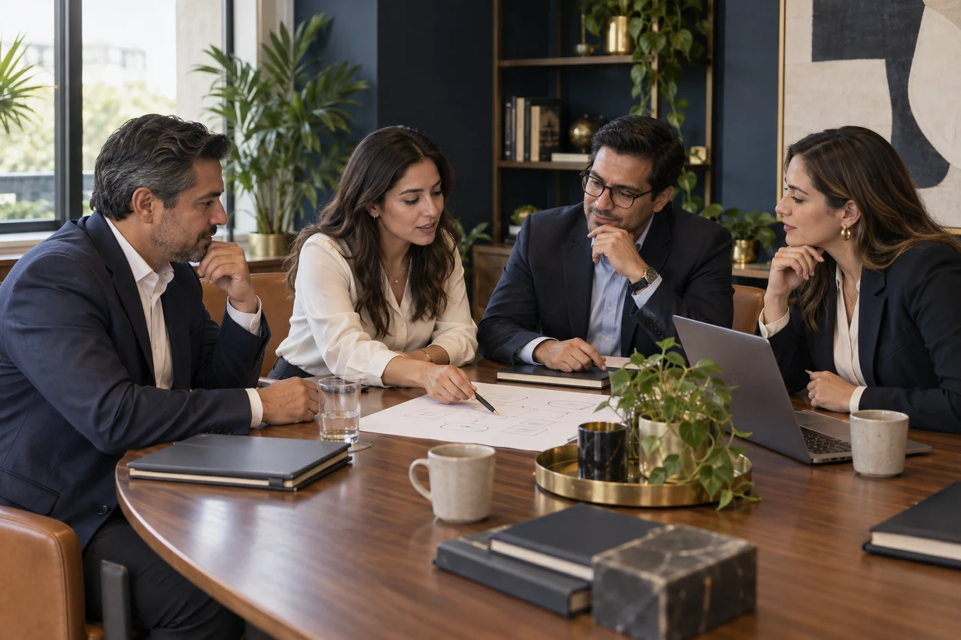 Imagen ilustrativa de un equipo multidisciplinario colaborando en una reunión de trabajo